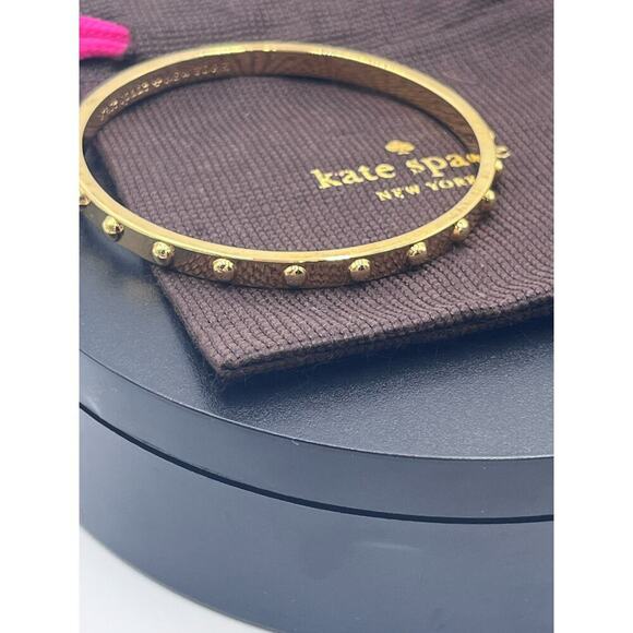 Kate Spade New York Beaded Dot Gold Plated‎ Narrow Bangle Bracelet - Picture 4 of 10